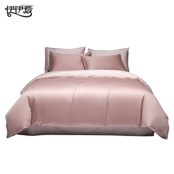 伊伊爱TJ0HJC2301963/100支（50S双股）绚彩系列纯色四件套200*230cm新甜粉拼雅灰