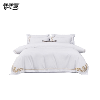 伊伊爱TJ0JD02401259/80S纯棉酒店套房四件套220*250cm【被套220*250cm适配被芯200*230cm床单240*280cm枕套58*88cm*2】1.5床时尚金