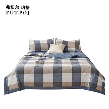 弗切尔珀榕FCW0220468日式蓝大格系列色织夏被150*200cm蓝大格