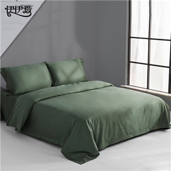 伊伊爱T02000280军绿60S贡缎长绒棉四件套军绿色200*230cm【被套200*230cm床单245*250cm枕套48*74cm*2】