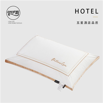 伊伊爱ZX-9YSR-004全棉拼色边皇家酒店枕头枕芯48*74cm白色